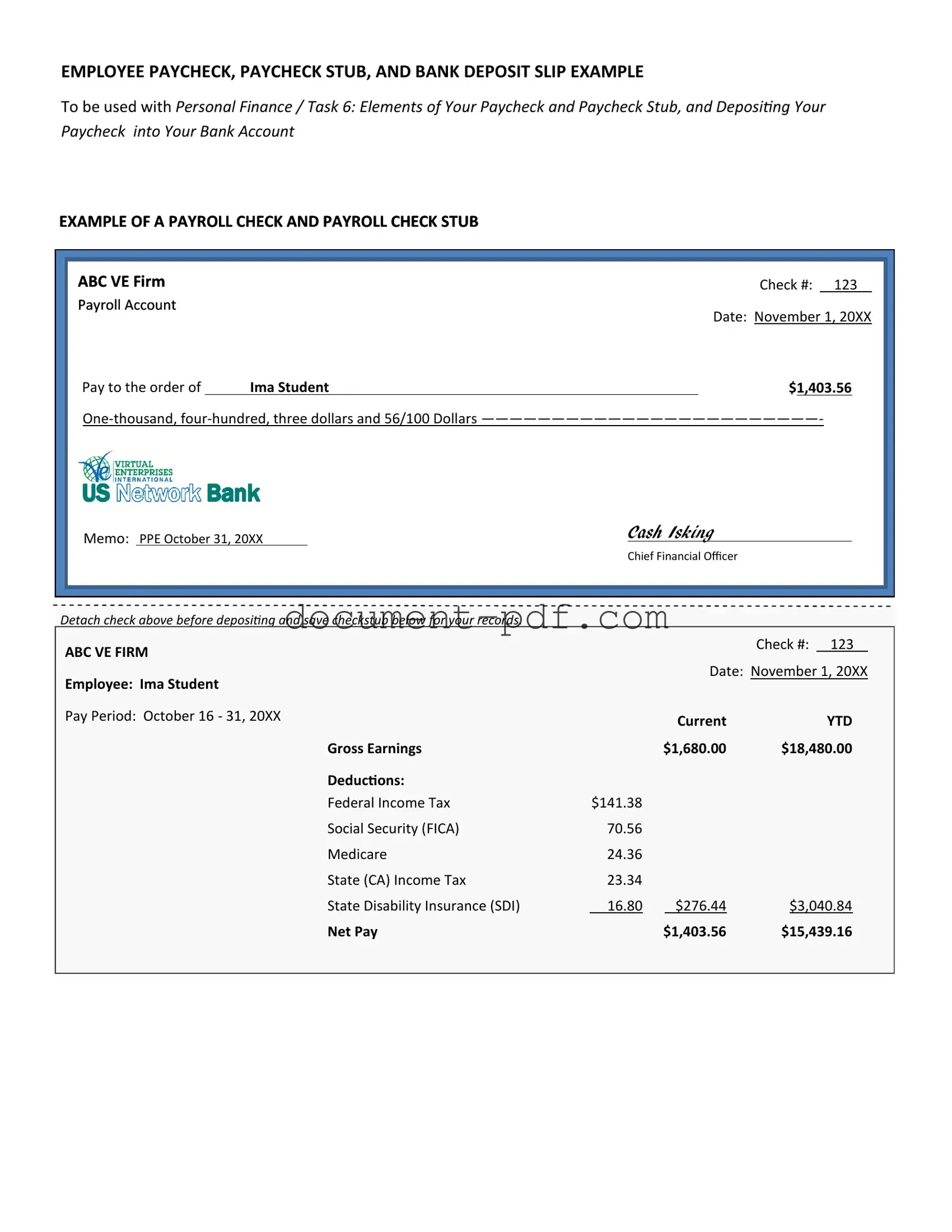 Blank Payroll Check PDF Form