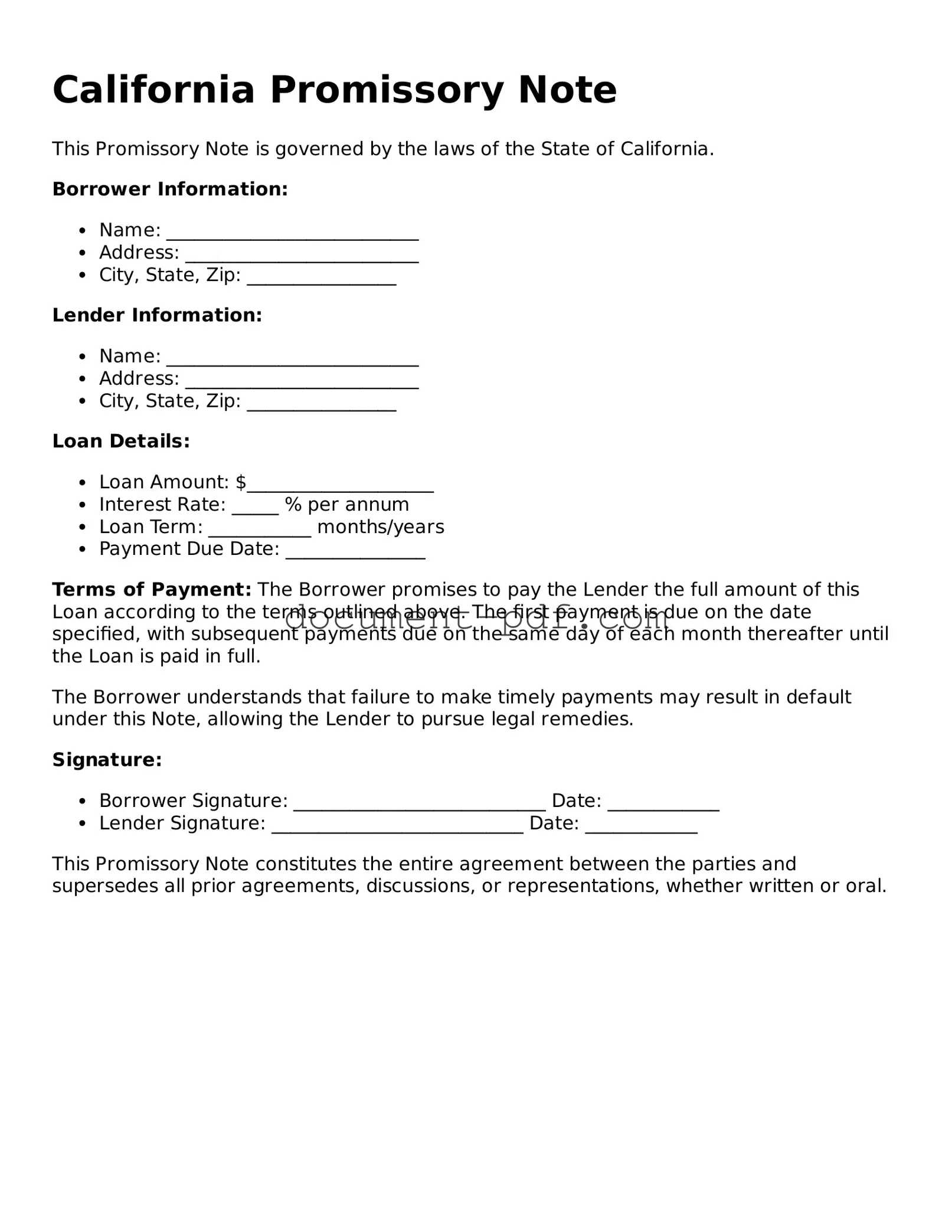 Attorney-Verified California Promissory Note Template