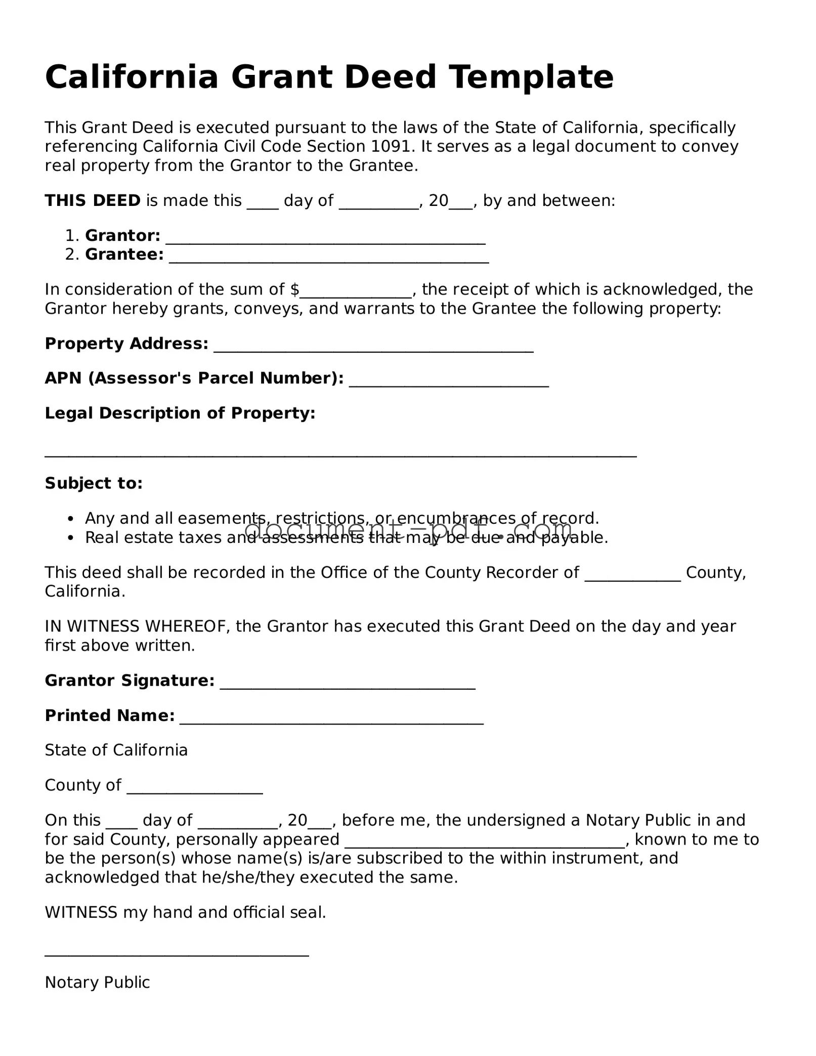 Attorney-Verified California Deed Template