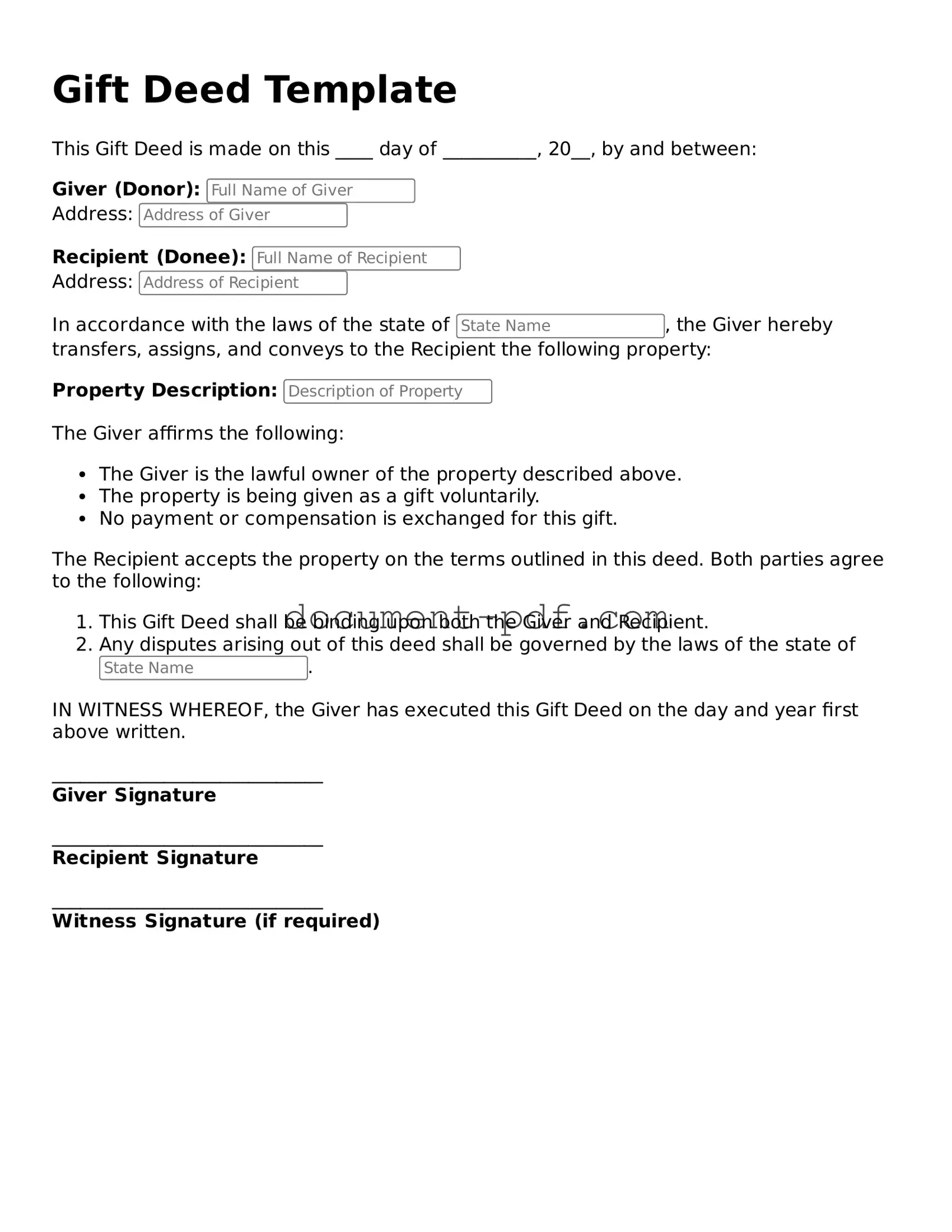 Attorney-Approved Gift Deed Document
