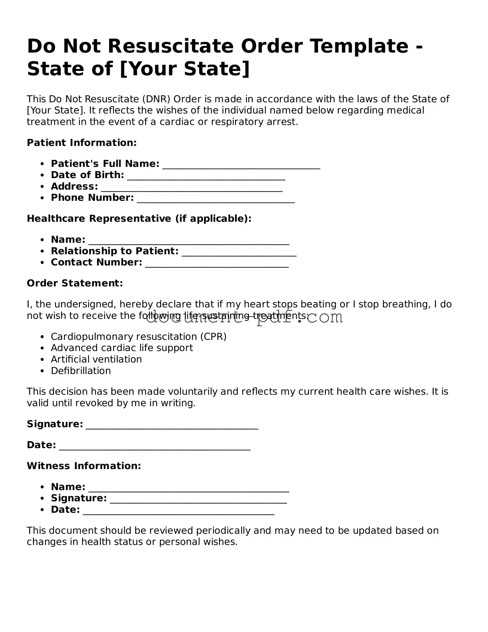 Attorney-Approved Do Not Resuscitate Order Document