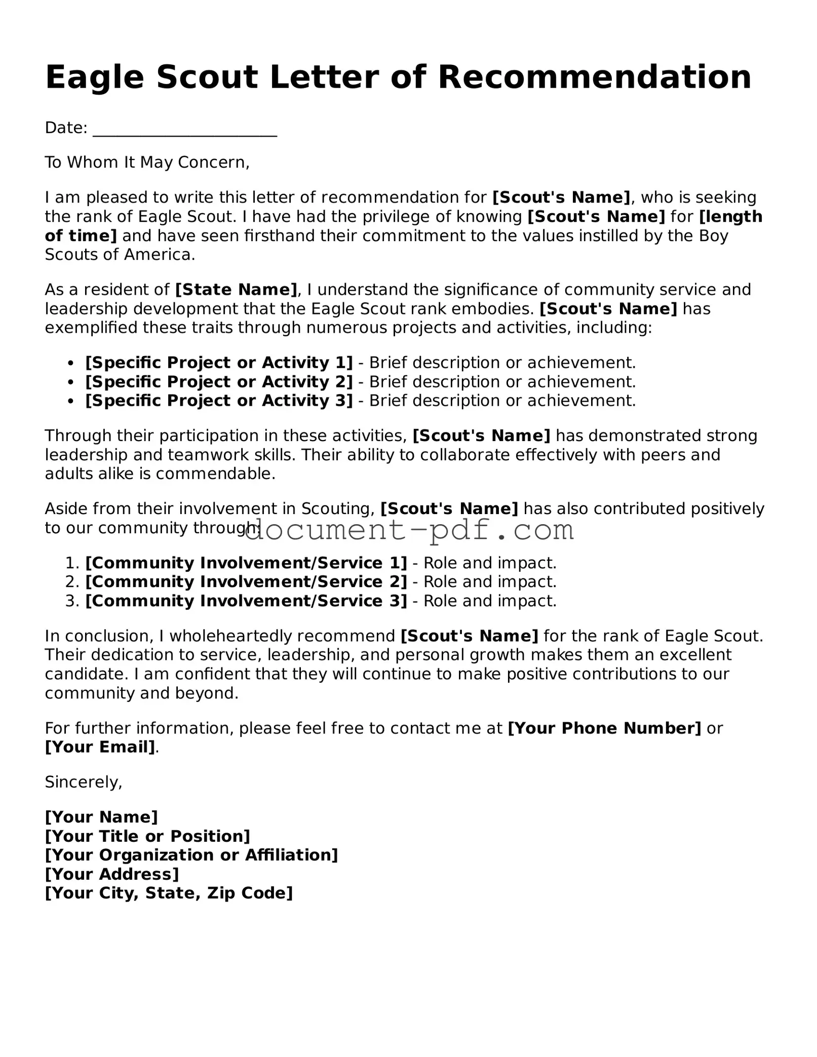 Attorney-Approved Eagle Scout Letter of Recommendation Document