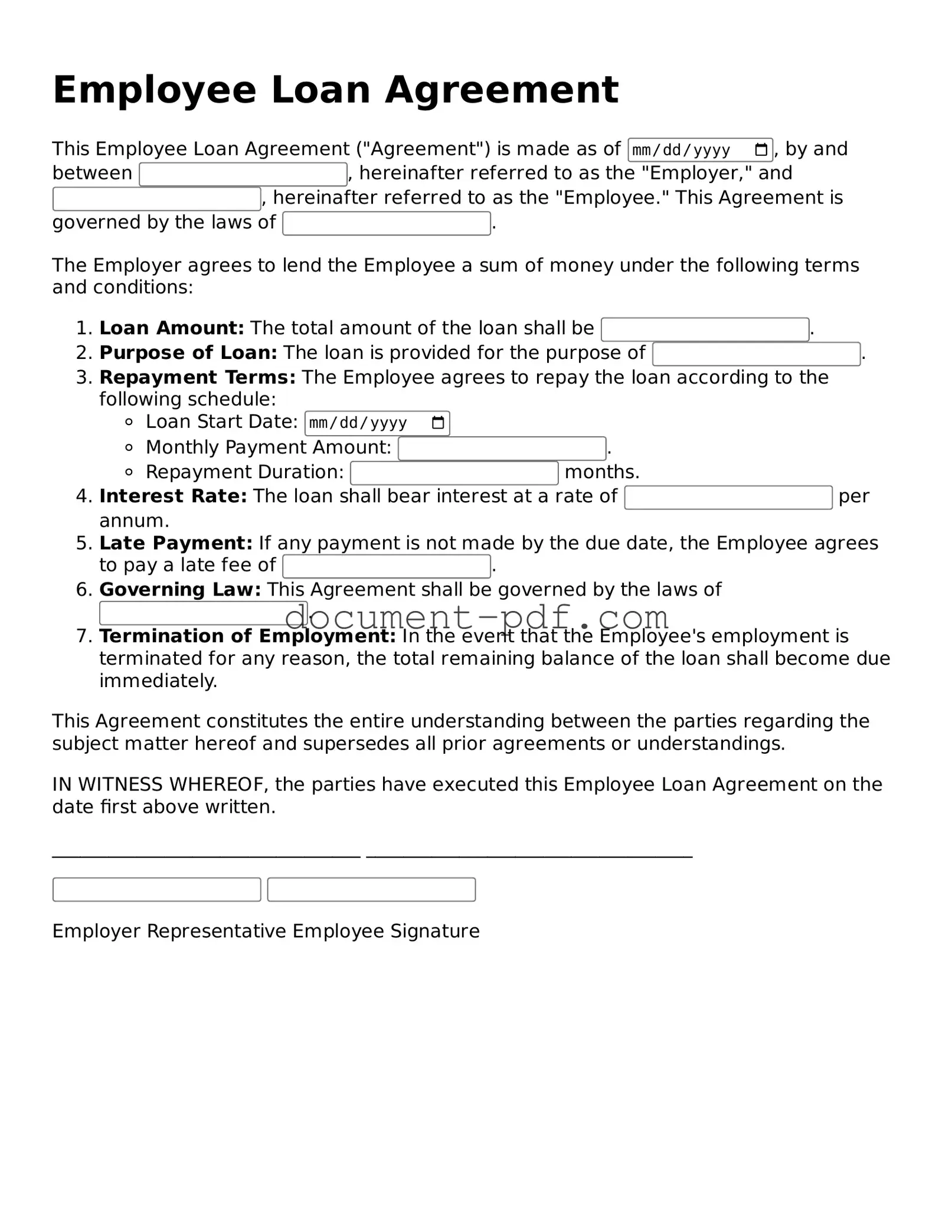 Attorney-Approved Employee Loan Agreement Document