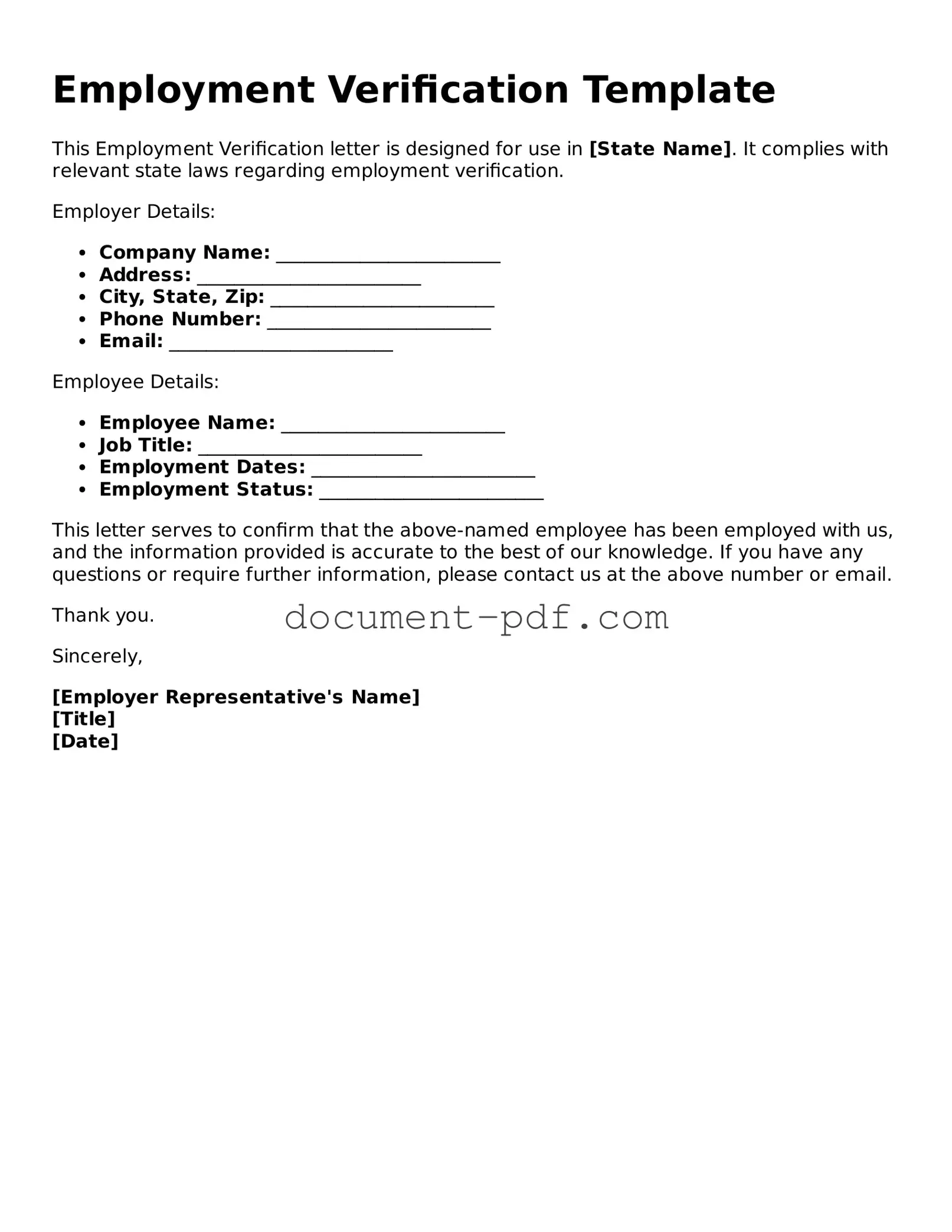 Attorney-Approved Employment Verification Document