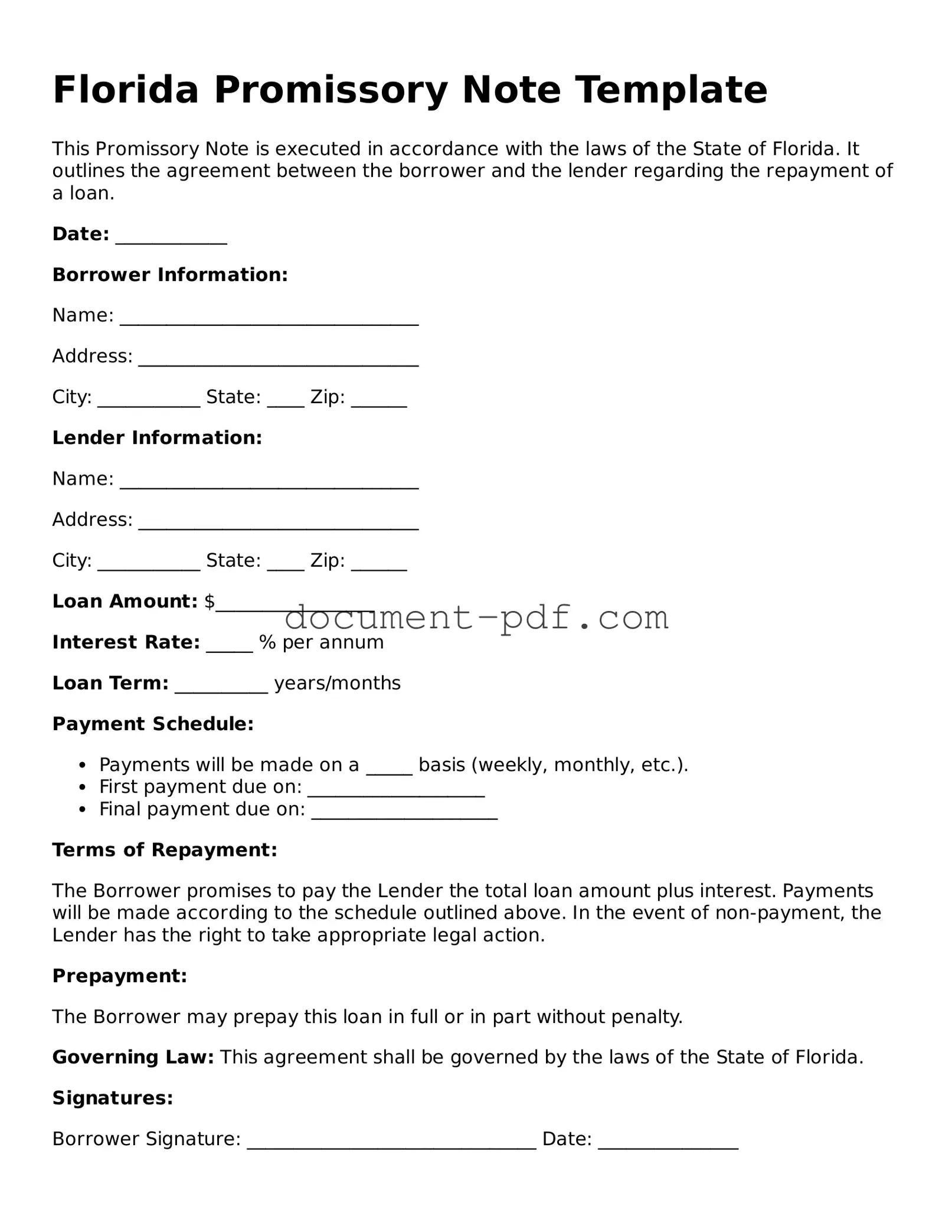 Attorney-Verified Florida Promissory Note Template