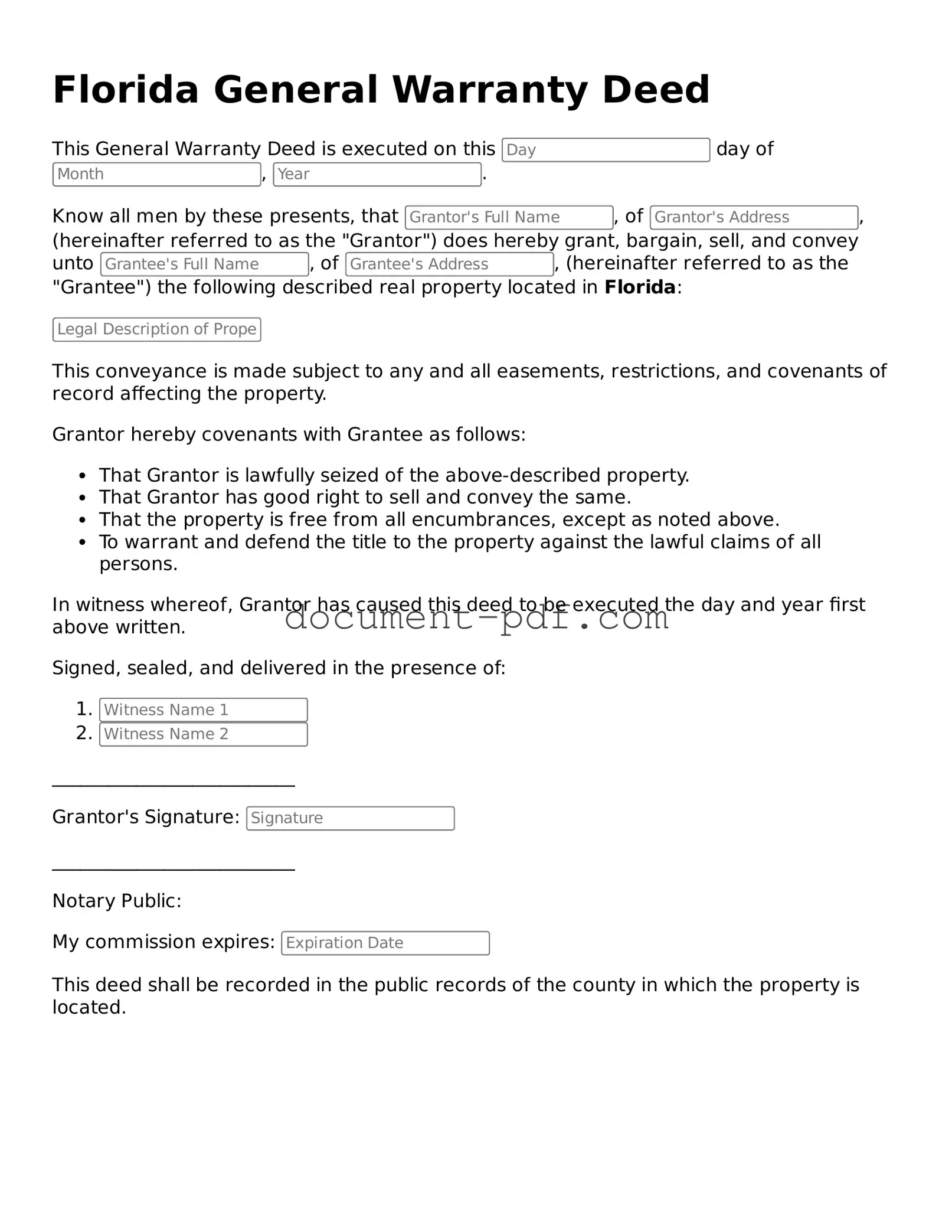 Attorney-Verified Florida Deed Template