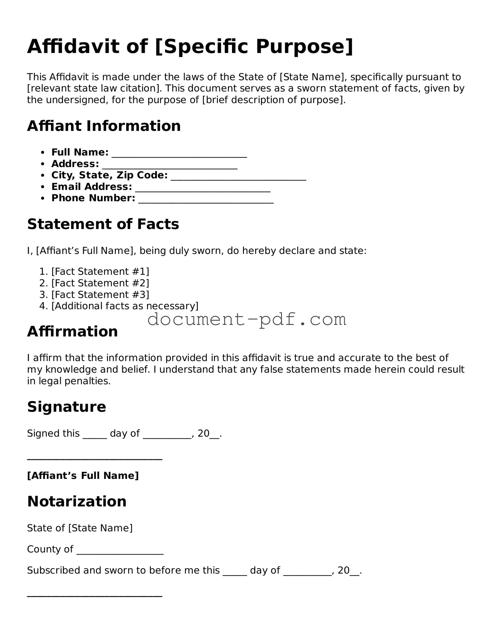 Attorney-Approved Affidavit Document
