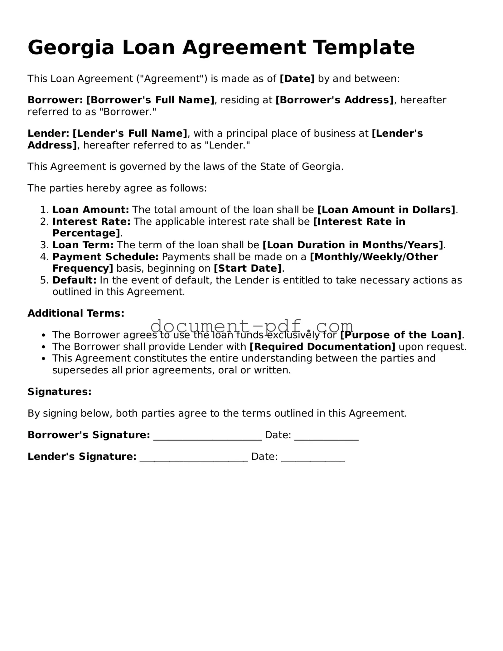 Attorney-Verified Georgia Loan Agreement Template