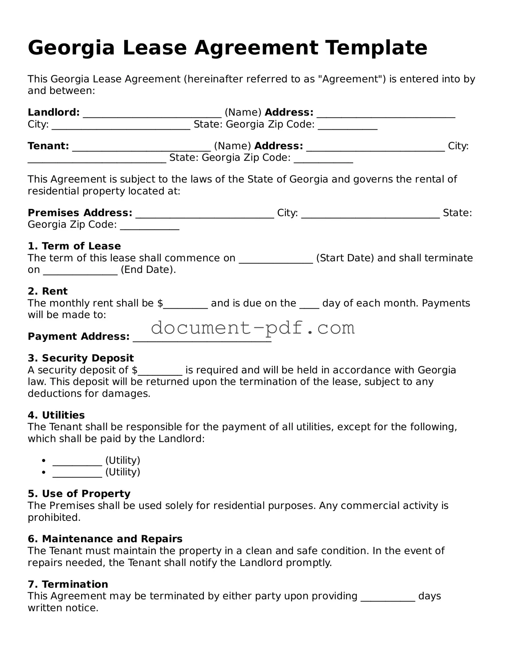 Attorney-Verified Georgia Lease Agreement Template