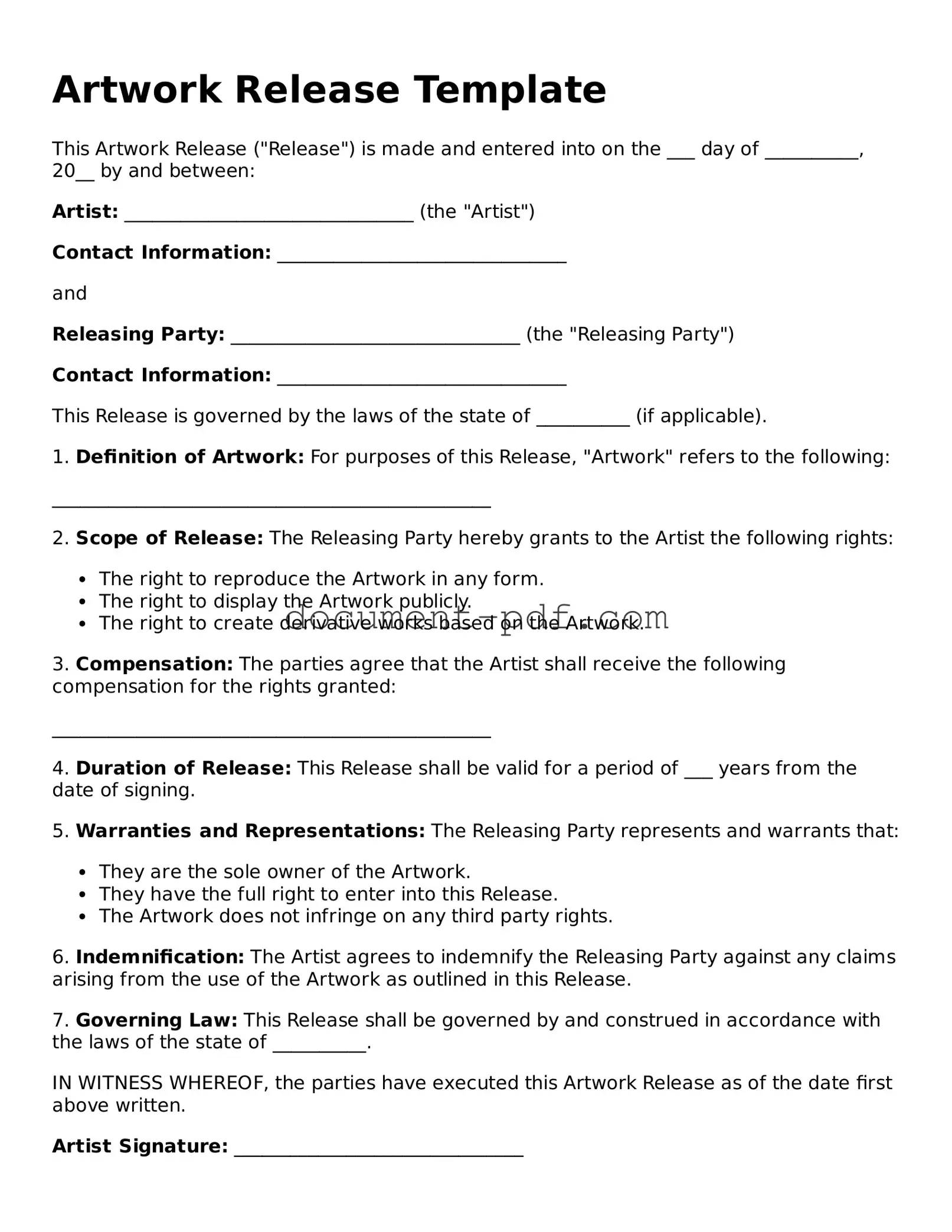 Attorney-Approved Artwork Release Document