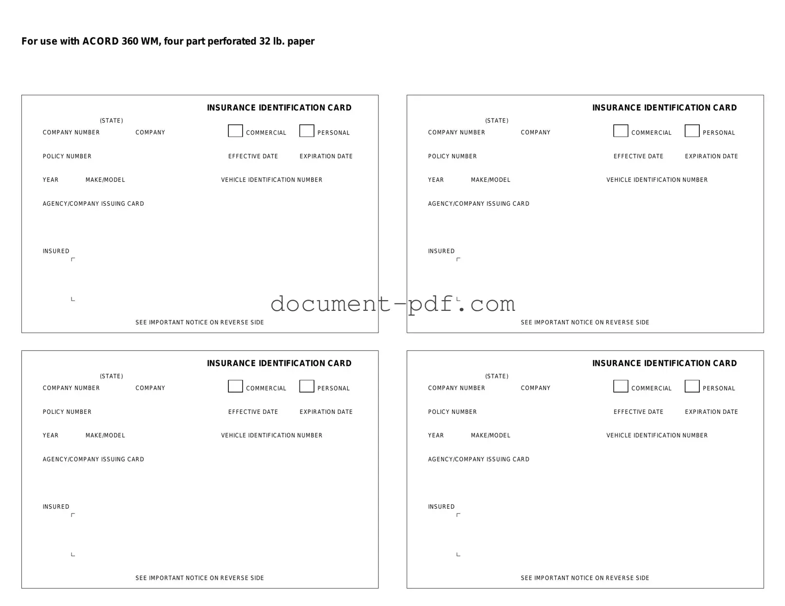 Blank Acord 50 WM PDF Form