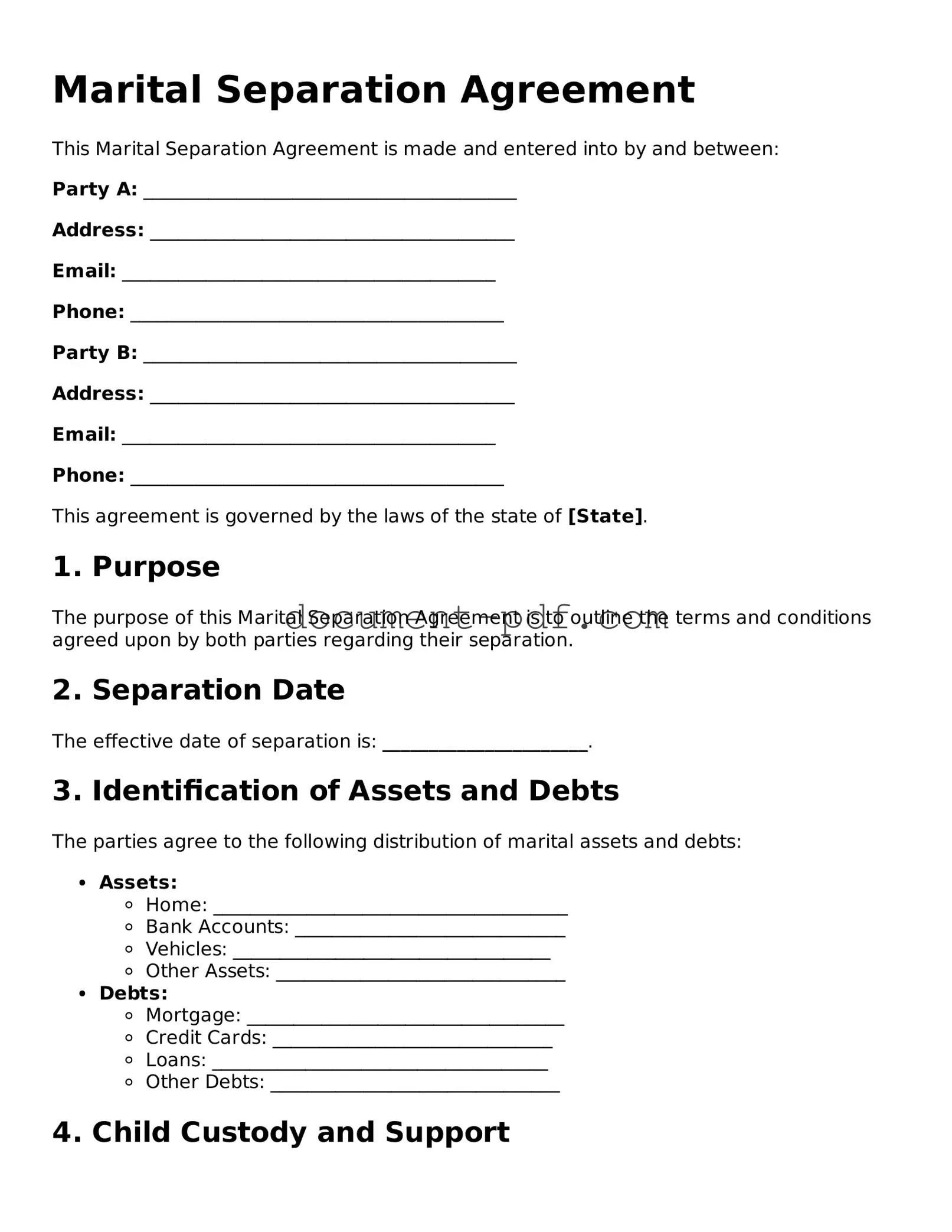 Attorney-Approved Marital Separation Agreement Document