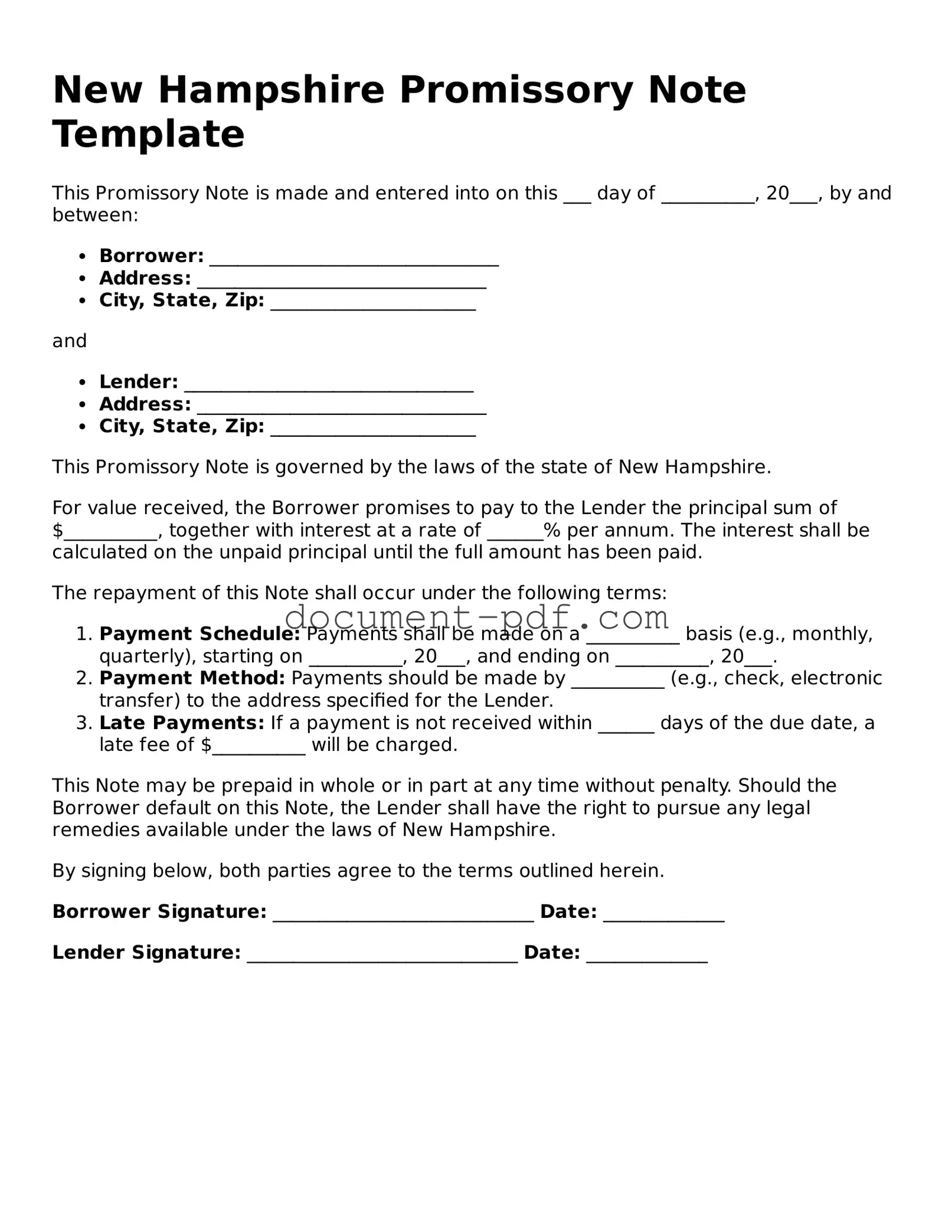 Attorney-Verified New Hampshire Promissory Note Template