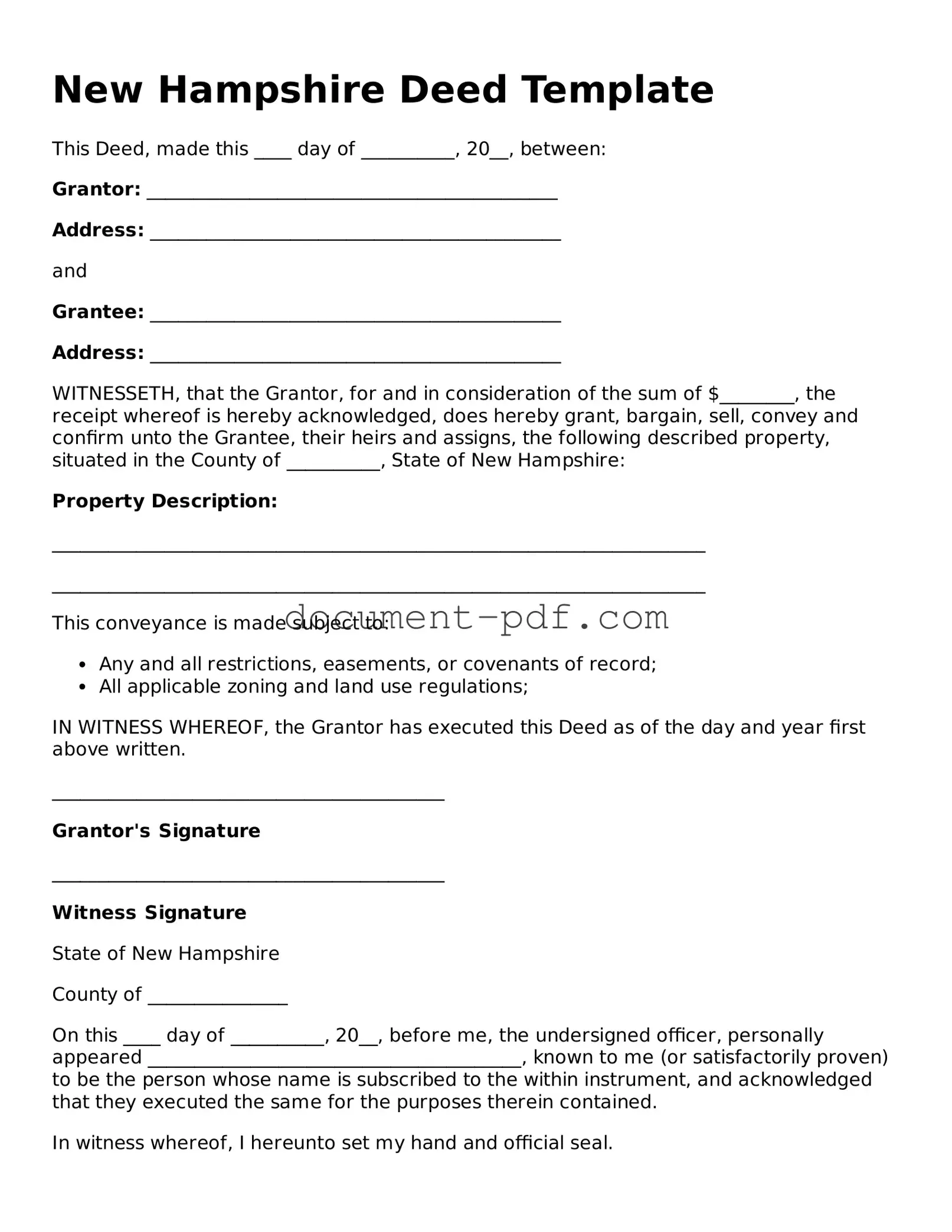 Attorney-Verified New Hampshire Deed Template