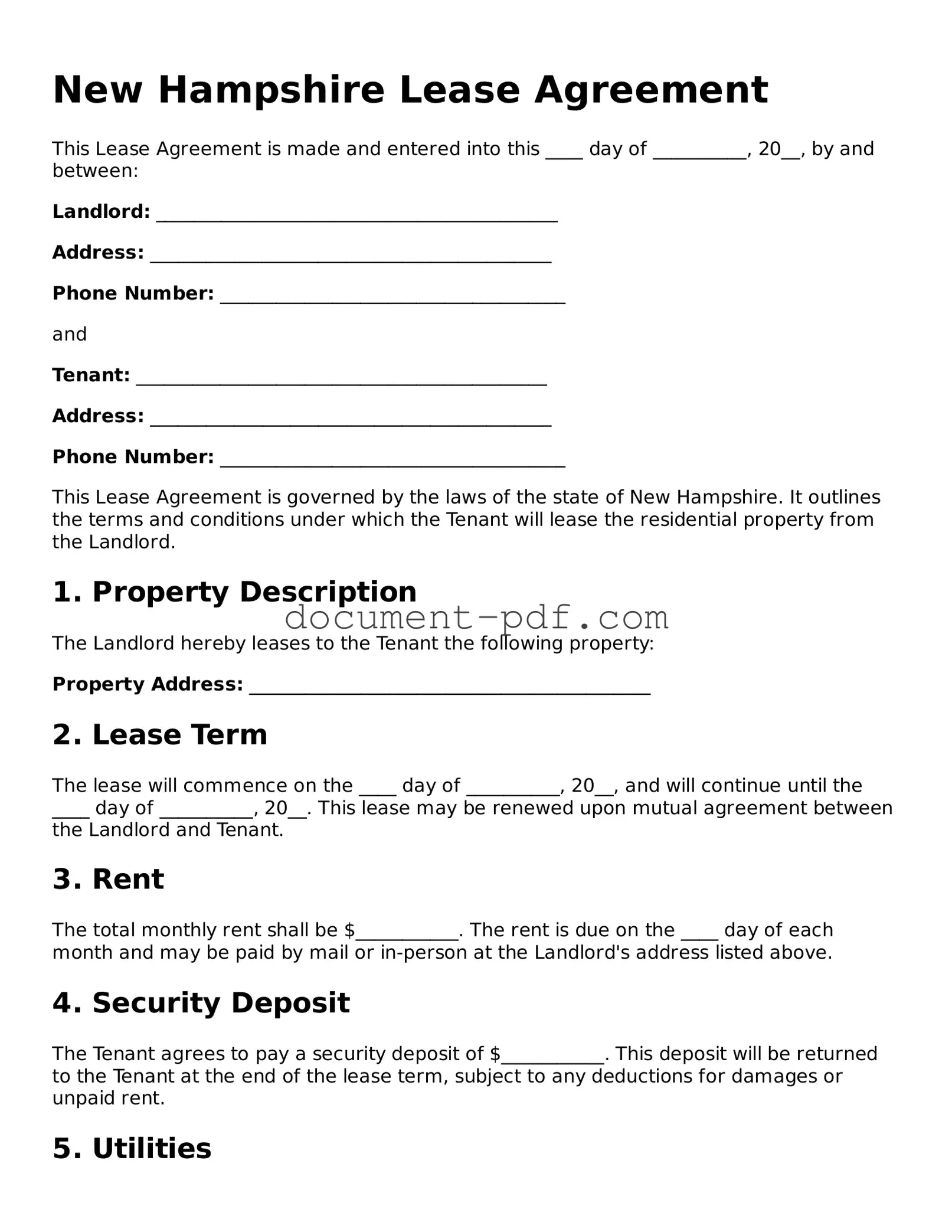 Attorney-Verified New Hampshire Lease Agreement Template