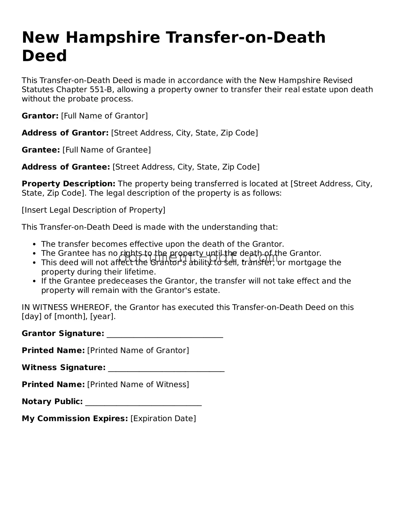 Attorney-Verified New Hampshire Transfer-on-Death Deed Template