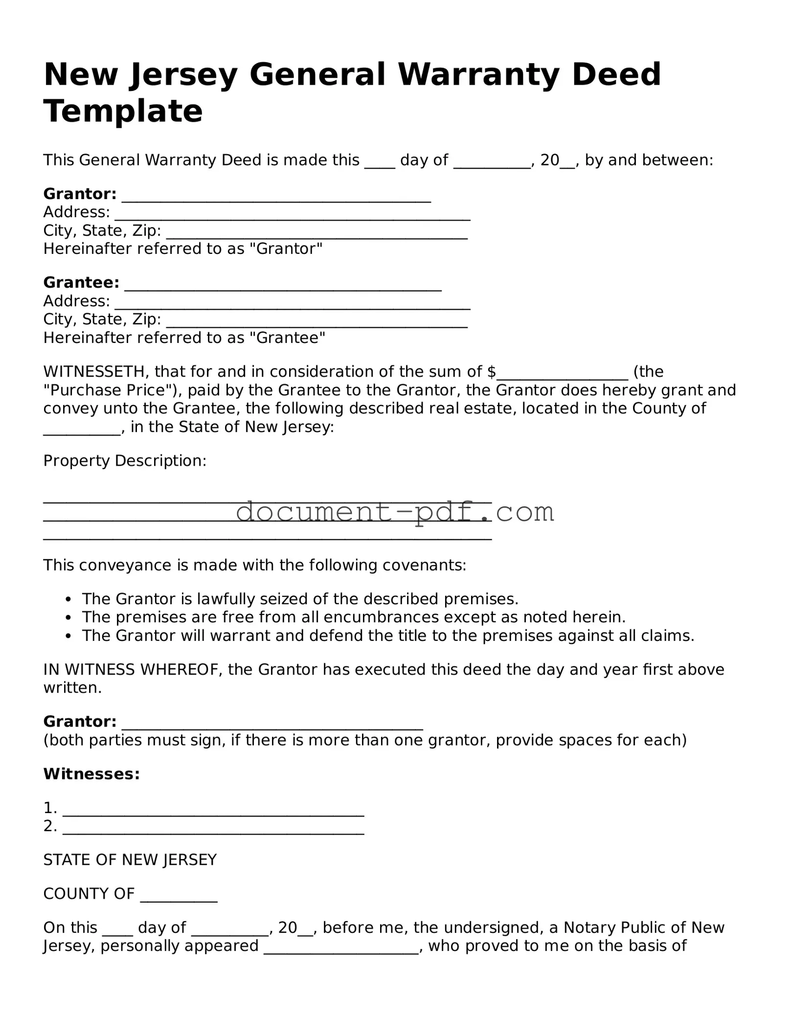 Attorney-Verified New Jersey Deed Template