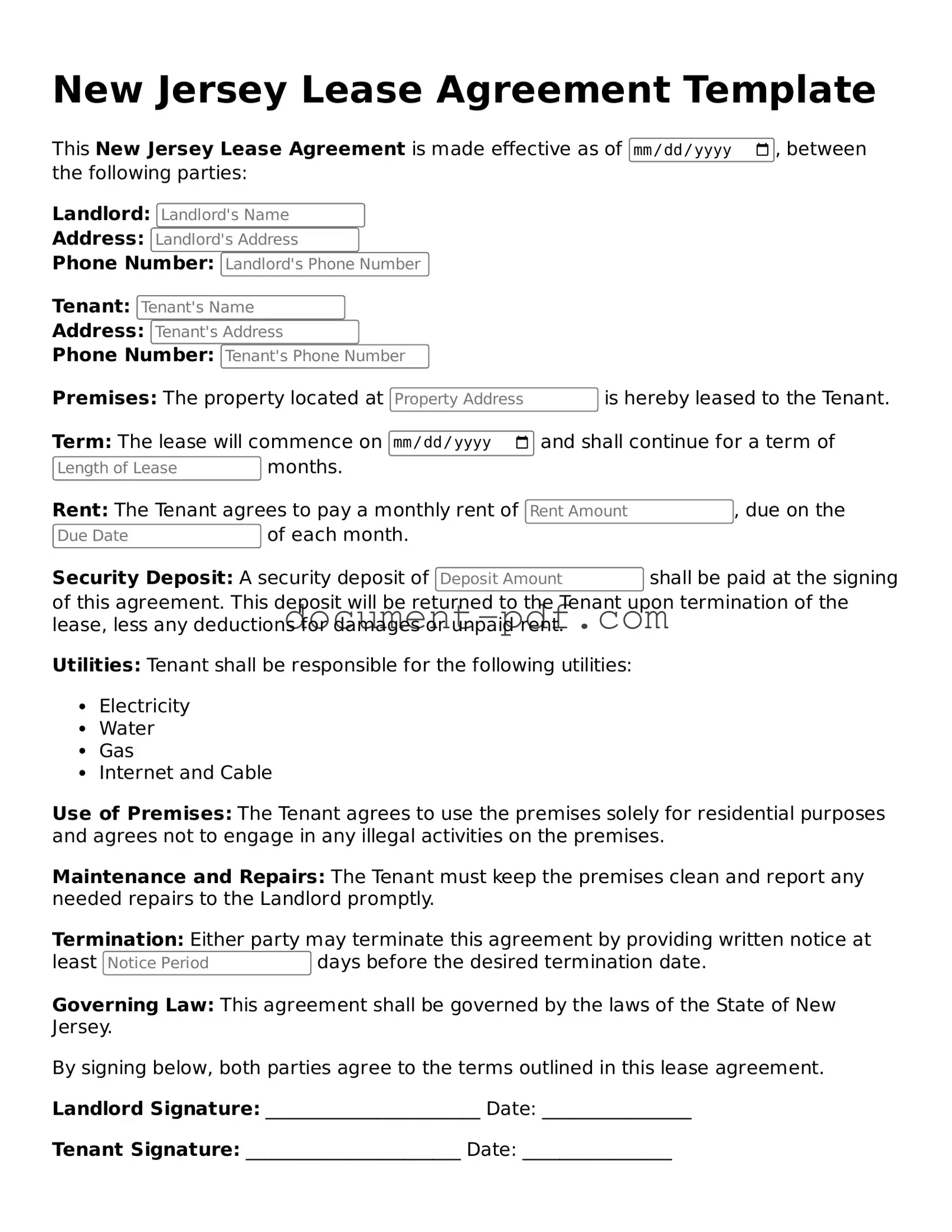 Attorney-Verified New Jersey Lease Agreement Template