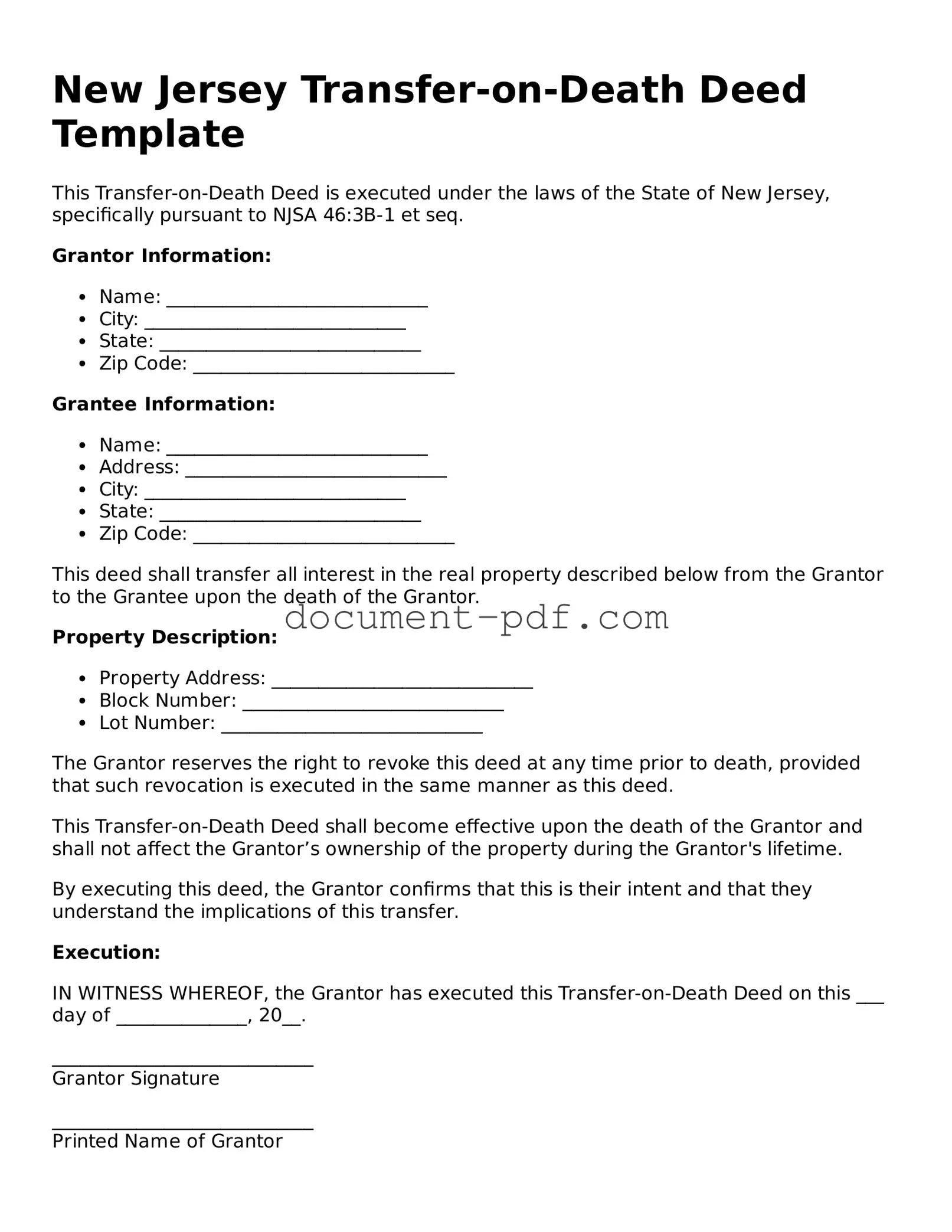 Attorney-Verified New Jersey Transfer-on-Death Deed Template