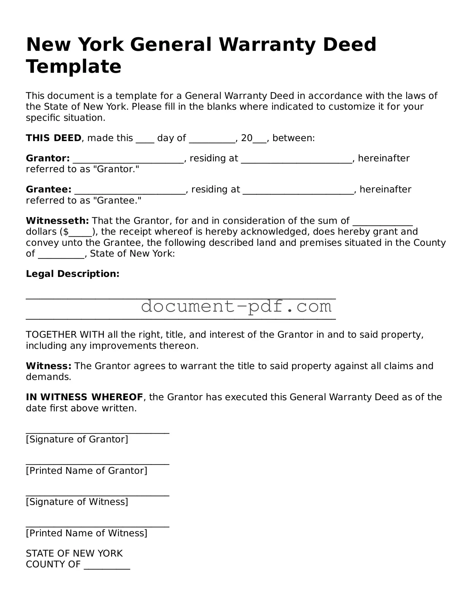 Attorney-Verified New York Deed Template
