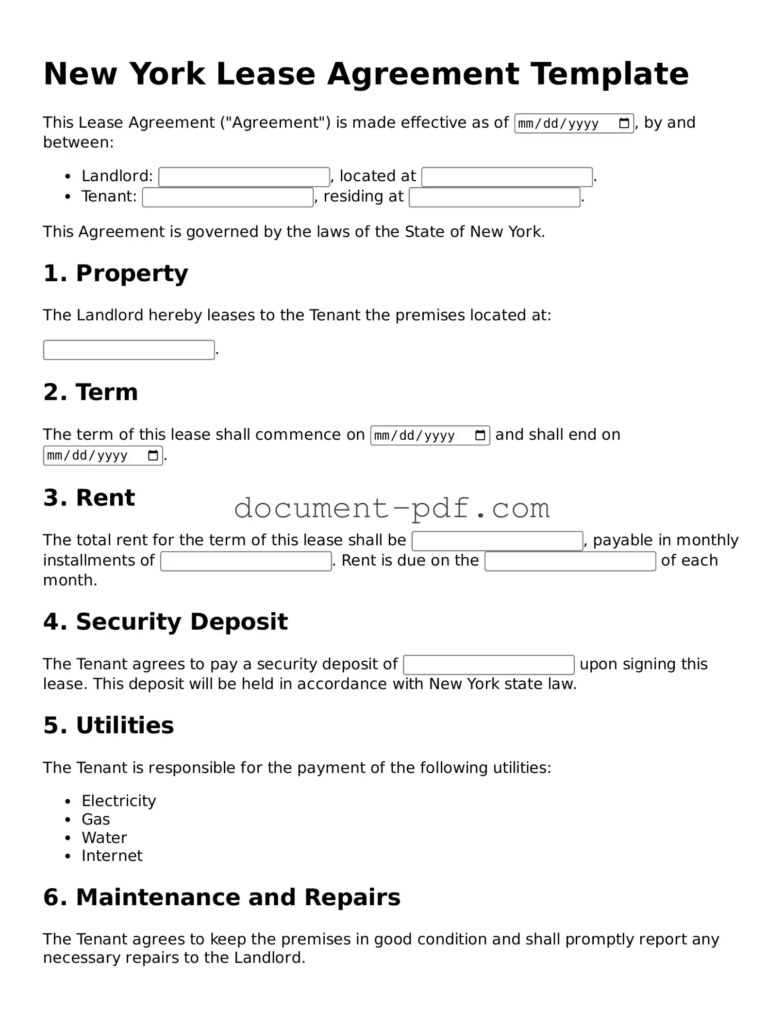 Attorney-Verified New York Lease Agreement Template