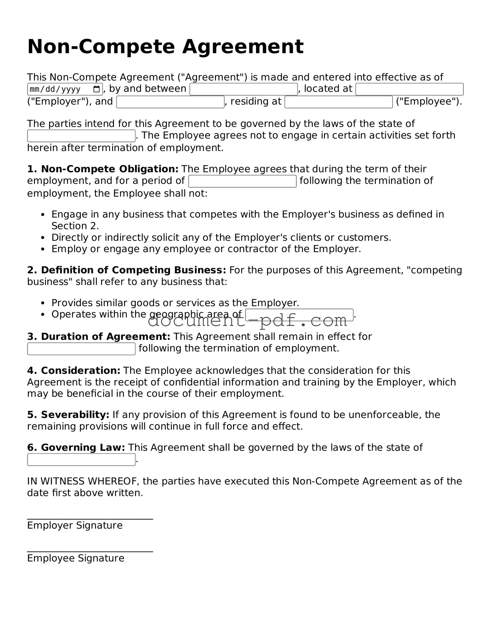 Attorney-Approved Non-compete Agreement Document