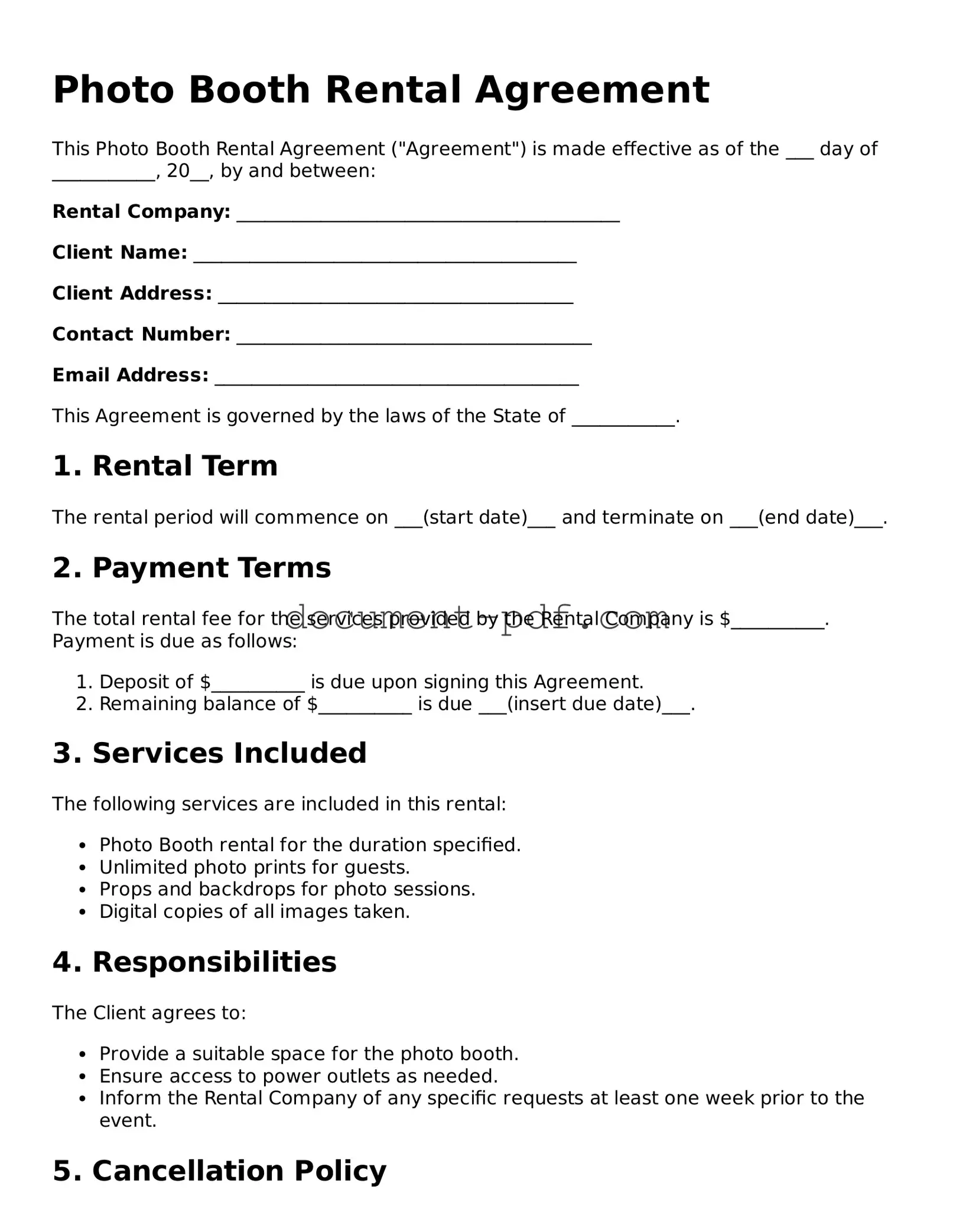 Attorney-Approved Photo Booth Rental Agreement Document