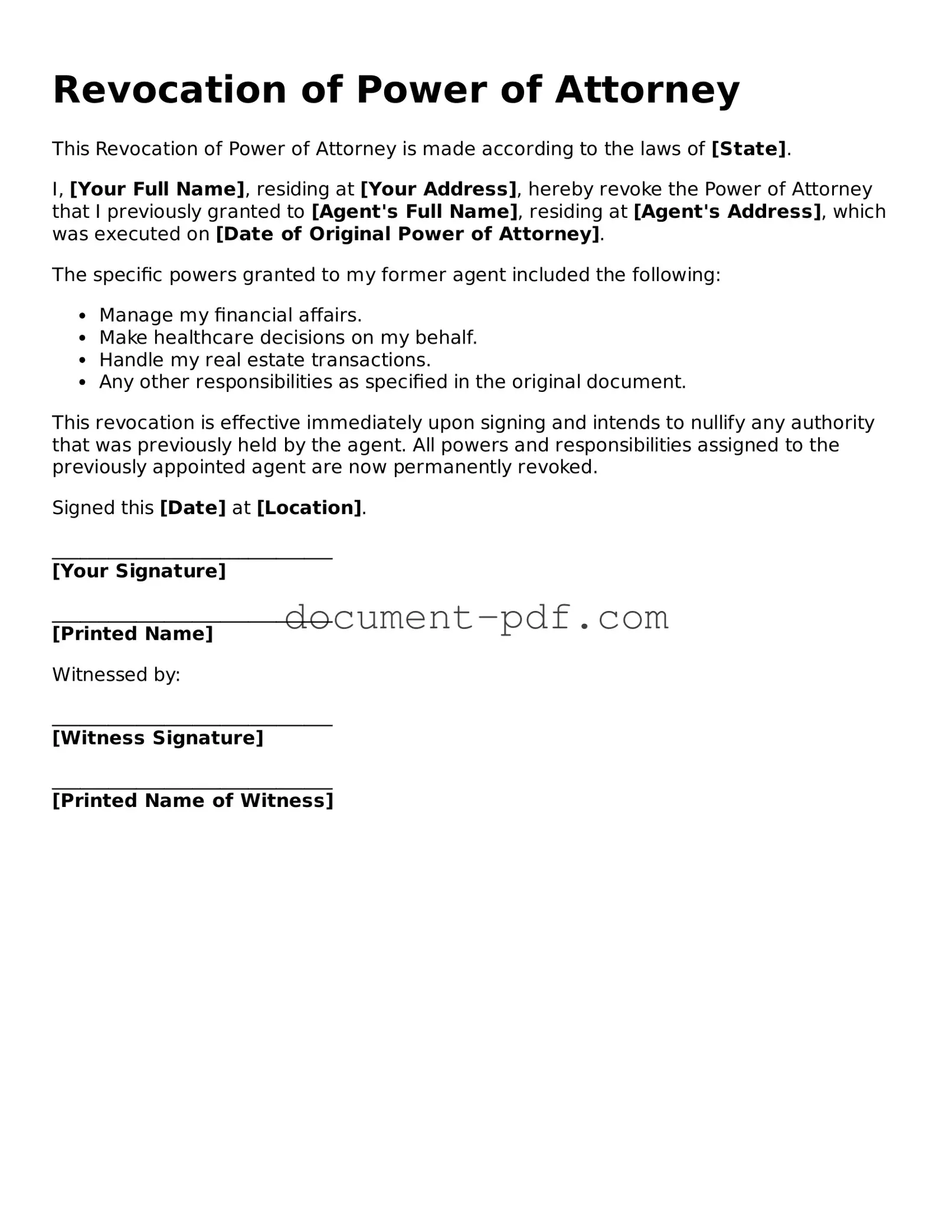 Attorney-Approved Revocation of Power of Attorney Document