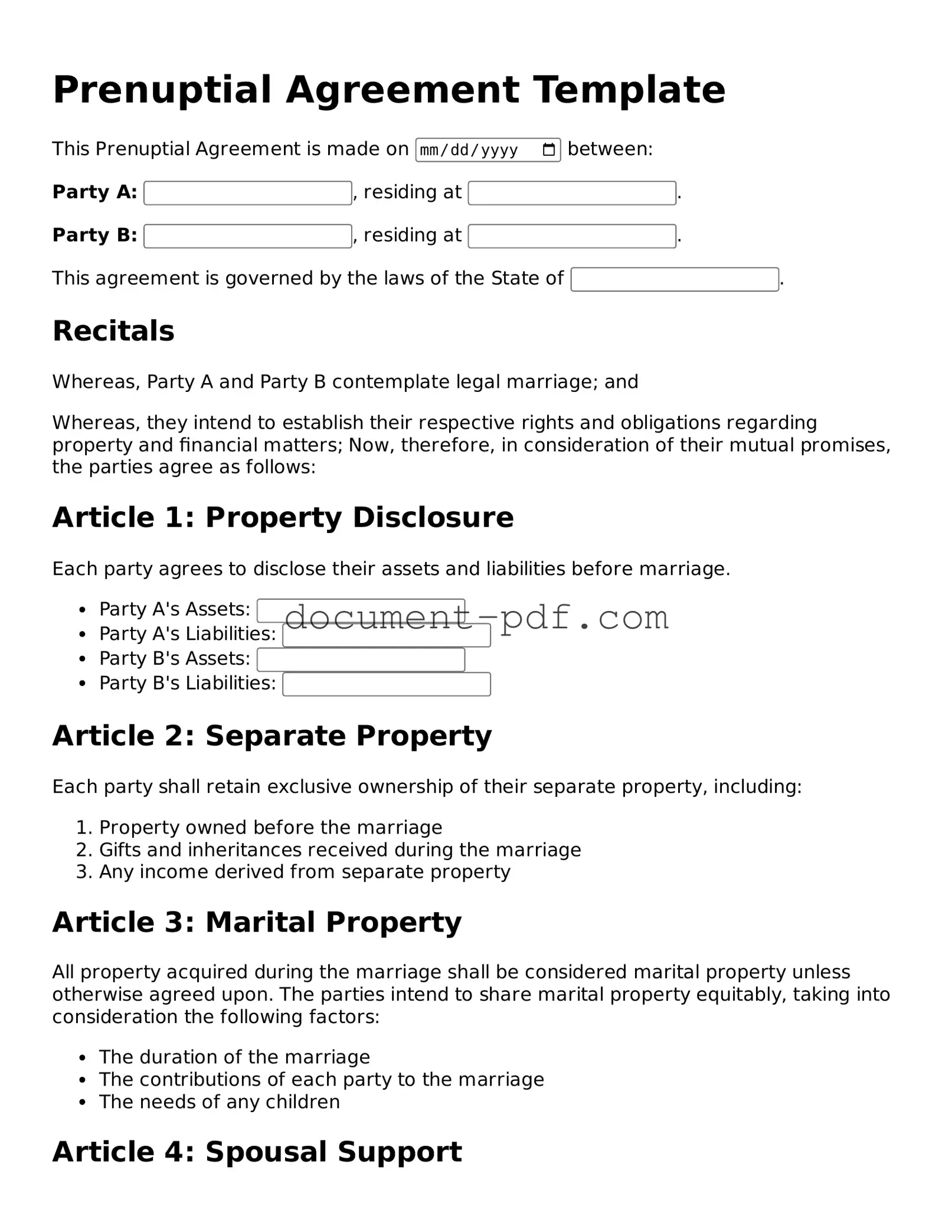 Attorney-Approved Prenuptial Agreement Document