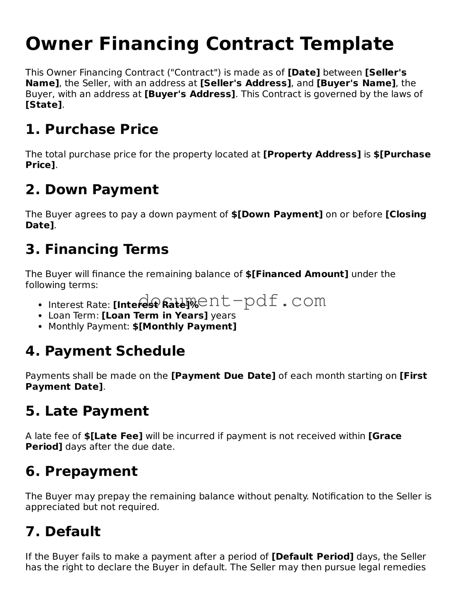 Attorney-Approved Owner Financing Contract Document