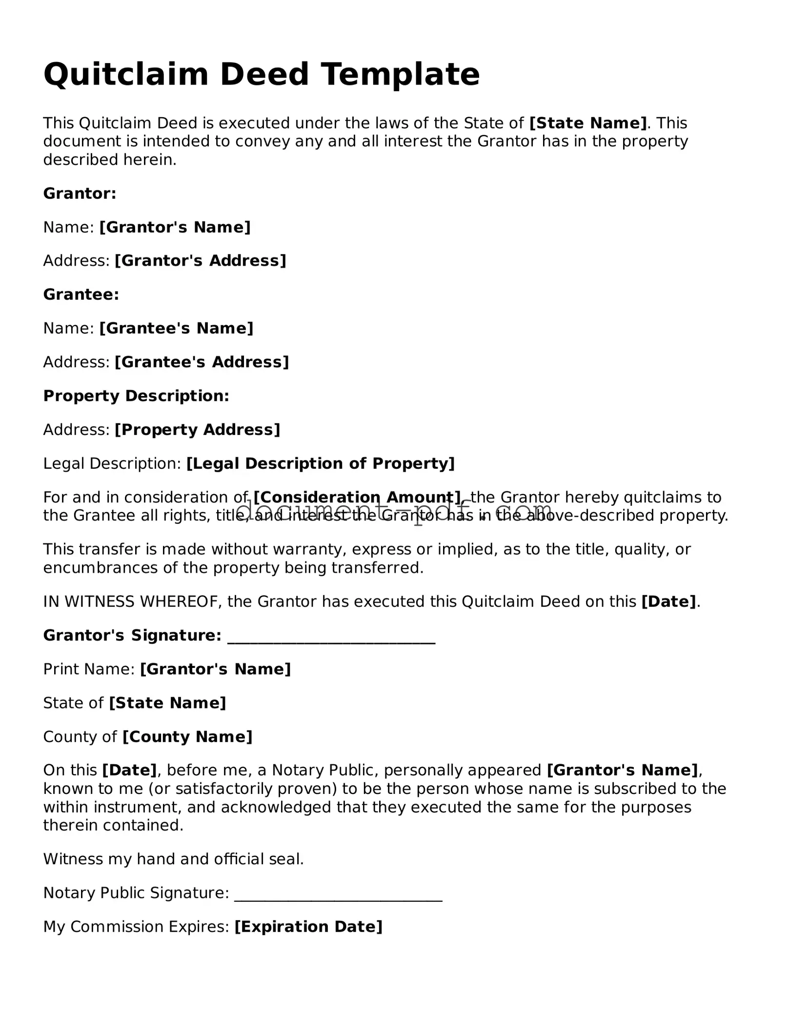 Attorney-Approved Quitclaim Deed Document