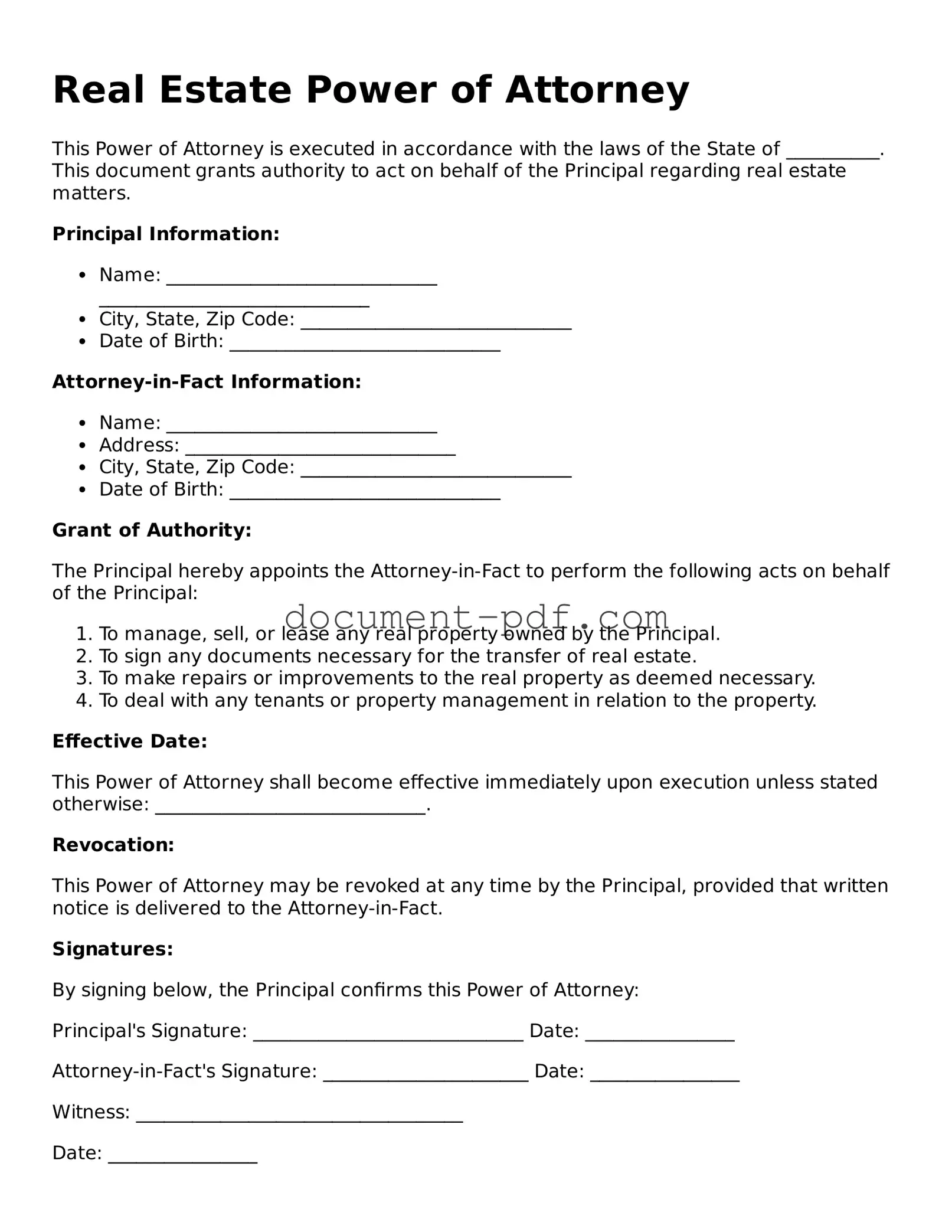 Attorney-Approved Real Estate Power of Attorney Document