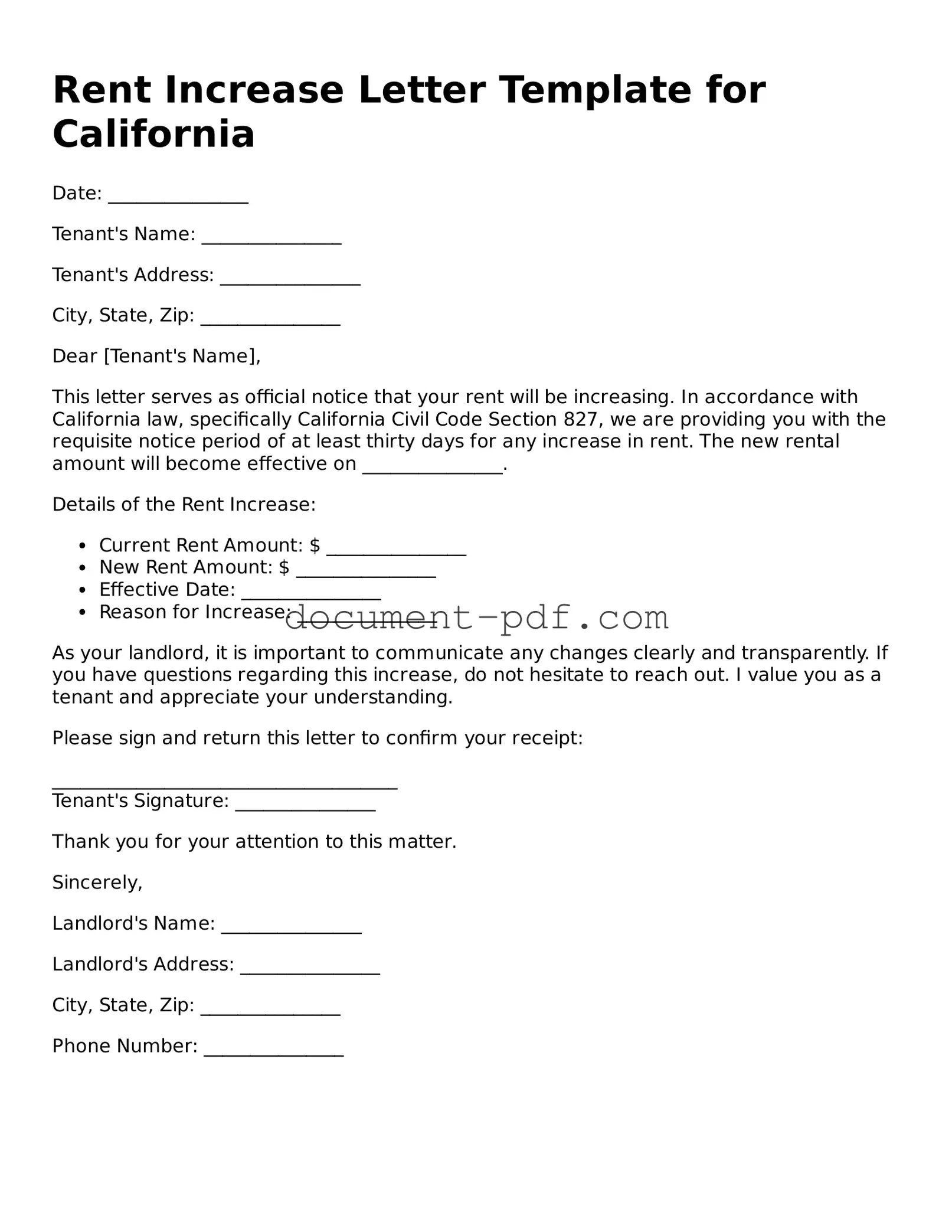 Attorney-Approved Rent Increase Letter Document
