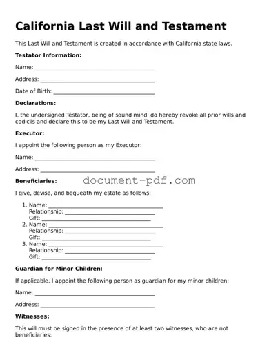 Attorney-Verified California Last Will and Testament Template