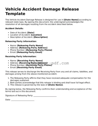 Attorney-Approved Vehicle Accident Damage Release Document