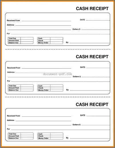 Blank Cash Receipt PDF Form