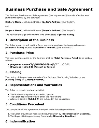 Attorney-Approved Business Purchase and Sale Agreement Document