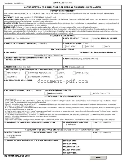 Blank DD 2870 PDF Form
