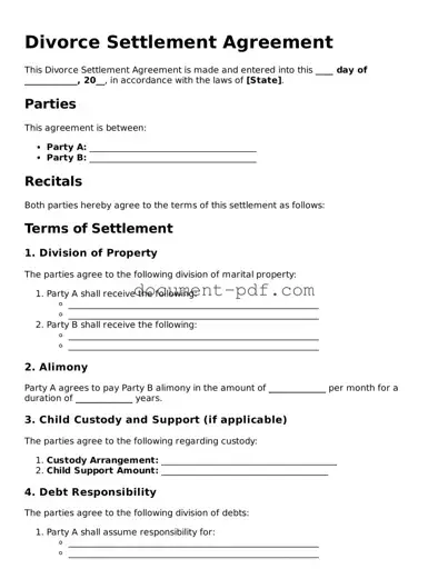 Attorney-Approved Divorce Settlement Agreement Document