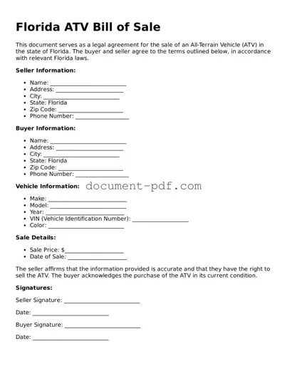 Attorney-Verified Florida ATV Bill of Sale Template