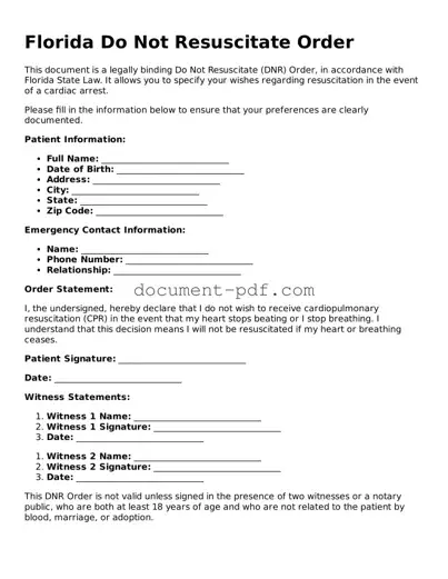 Attorney-Verified Florida Do Not Resuscitate Order Template