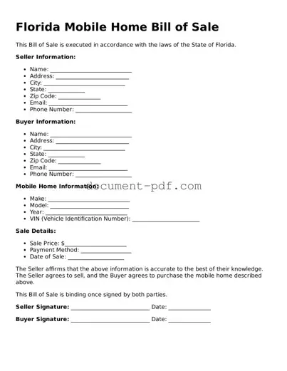 Attorney-Verified Florida Mobile Home Bill of Sale Template