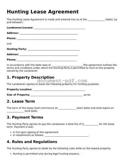 Attorney-Approved Hunting Lease Agreement Document