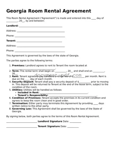 Attorney-Verified Georgia Room Rental Agreement Template