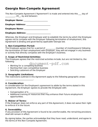 Attorney-Verified Georgia Non-compete Agreement Template