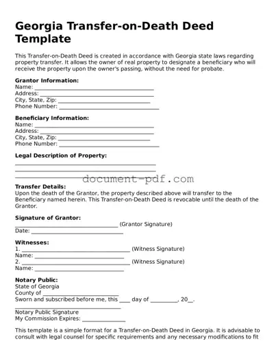 Attorney-Verified Georgia Transfer-on-Death Deed Template