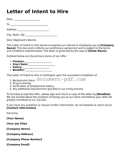 Attorney-Approved Letter of Intent to Hire Document