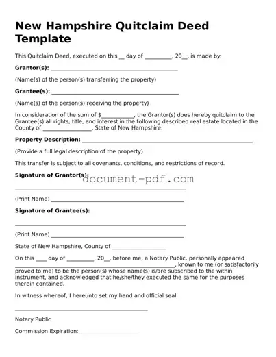 Attorney-Verified New Hampshire Quitclaim Deed Template