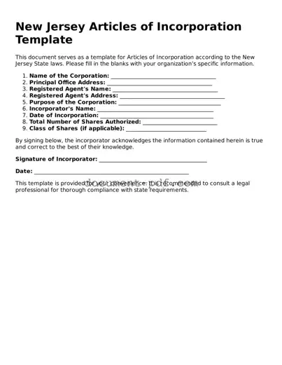 Attorney-Verified New Jersey Articles of Incorporation Template