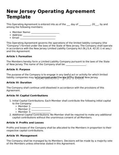 Attorney-Verified New Jersey Operating Agreement Template